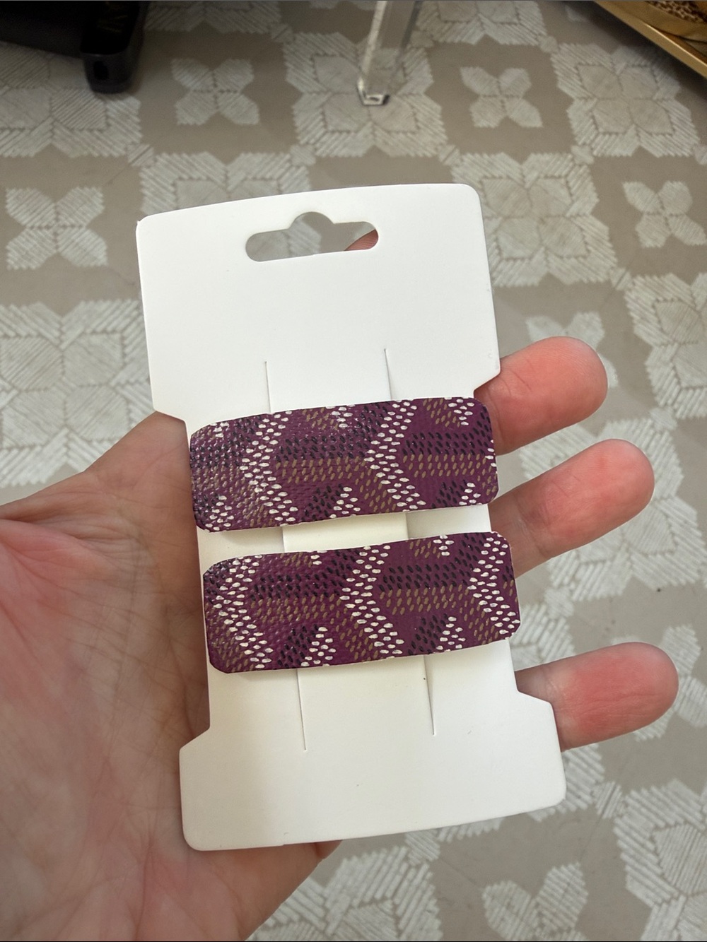 Goyard upcycled Gold-Tone Hair Clips snap closure type brand new